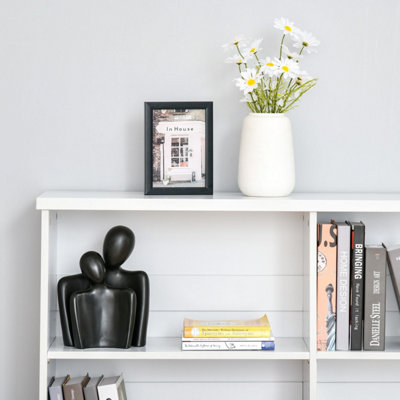 Sorano Wood White 2-Tier Cube Bookcase 4-Compartment 118 x 29 x 76 cm