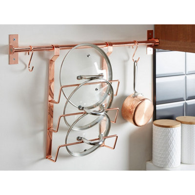 Sorello Rose Gold Hanging Pan Lid Rack