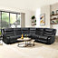 Sorreno Bonded Leather Recliner Corner Sofa In Black