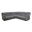 Sorreno Bonded Leather Recliner Corner Sofa In Dark Grey