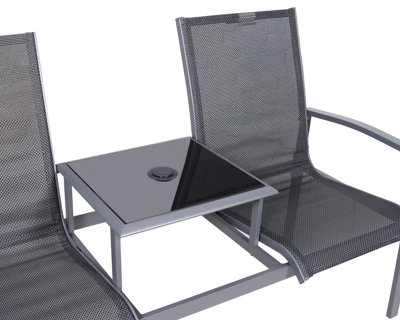 Sorrento 2 Seater Black Companion Set - 3