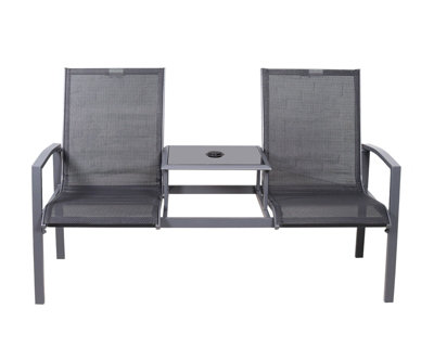 Sorrento 2 Seater Black Companion Set - 4
