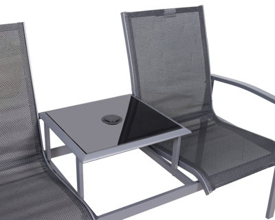 Sorrento 2 Seater Black Companion Set - 6