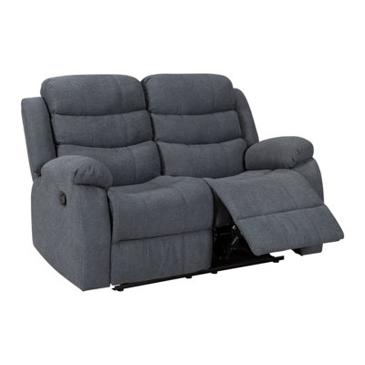 Sorrento 2 Seater Manual Reclining Sofa in Dark Grey Fabric