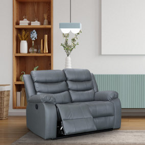 Sorrento 2 Seater Manual Reclining Sofa in Grey Leather