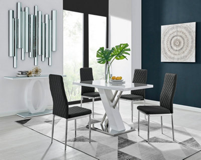 High gloss best sale dining table set