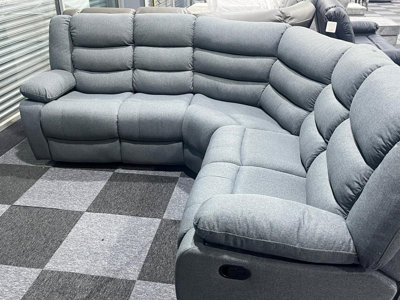 Sorrento grey leather on sale recliner corner sofa