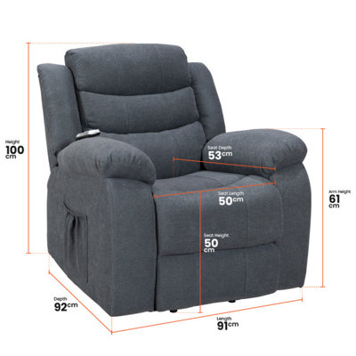 Sorrento Fabric Rise Recliner Armchair Electric Lift Chair