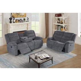 Sorrento Grey Recliner Sofa  Fabric Recliner Sofa  3 & 2