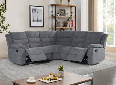 Sorrento Grey Recliner Sofa Fabric Recliner Sofa Corner DIY at B Q