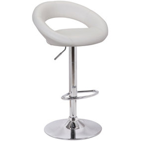Sorrento Kitchen Bar Stool, Adjustable Height, Home Bar & Breakfast Barstool, White