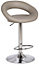 Sorrento Kitchen Bar Stool, Chrome Footrest, Height Adjustable Swivel Gas Lift, Home Bar & Breakfast Faux-Leather Barstool, Grey