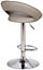 Sorrento Kitchen Bar Stool, Chrome Footrest, Height Adjustable Swivel Gas Lift, Home Bar & Breakfast Faux-Leather Barstool, Grey