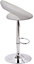 Sorrento Kitchen Bar Stool, Chrome Footrest, Height Adjustable Swivel Gas Lift, Home Bar & Breakfast Faux-Leather Barstool, White