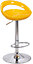 Sorrento Swivel Breakfast Bar Stool, Chrome Stem, Height Adjustable Swivel Gas Lift, Home & Kitchen Faux-Leather Barstool, Yellow
