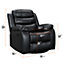 Sorrento Swivel & Rocking Recliner Chair in Black Leather Aire