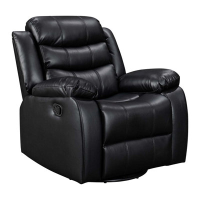 Black leather swivel rocker recliner best sale