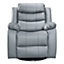 Sorrento Swivel & Rocking Recliner Chair in Grey Leather Aire