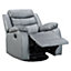 Sorrento Swivel & Rocking Recliner Chair in Grey Leather Aire