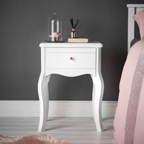 Sorrento White Side Table with Drawer