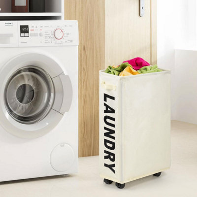 Sorter and Organizer on Wheels - 22" Rolling Slim Laundry Basket with Stand - Laundry Hamper Basket - 3