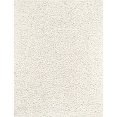 SOSO Shaggy Solid Color Plush Pile Cream Area Rug 120 x 180 cm