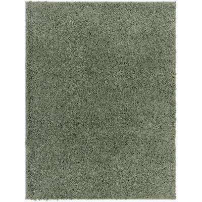 SOSO Shaggy Solid Color Plush Pile Green Area Rug 120 x 180 cm