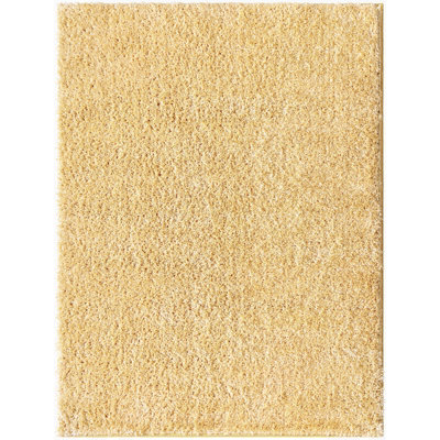 SOSO Shaggy Solid Color Plush Pile Yellow Area Rug 120 x 180 cm