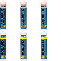 Soudal Aquafix All Weather Sealant, Clear, Seals Underwater 300ml  (Pack of 6)