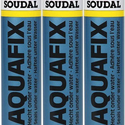 Soudal Aquafix All Weather Sealant, Clear, Seals Underwater300ml 3323 (104789) (Pack of 3)