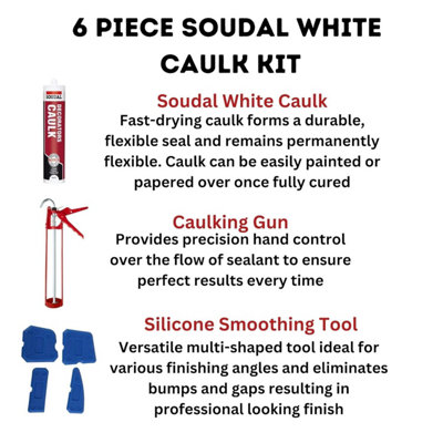 Decorators Caulk - Fast Drying White Flexible Gap Crack Wall Filler Sealer X 5 | UK