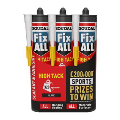 Soudal Fix ALL High Tack Black 290ml – Strong Bonding Sealant & Adhesive