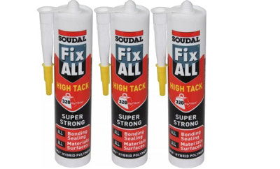 SOUDAL Fix All High Tack – Superstarker Kleber & Dichtstoff, 290ml Weiße Kartusche