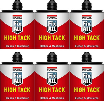 Soudal Fix All White High Tack Sealant Glue (Pack of 6)