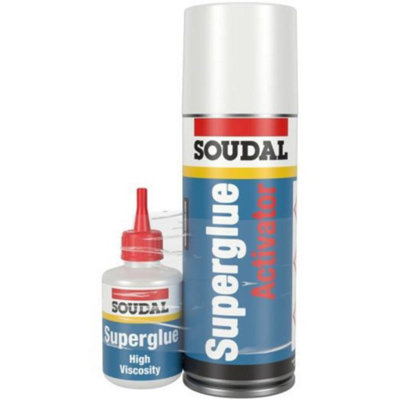 Soudal Mitre Kit 200ml Activator + 50g High Viscosity Glue Professional ...
