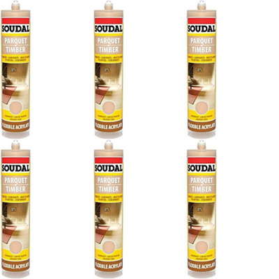 Soudal Parquet Joint Sealant 300ml Laminate Wooden Medium Oak (125589) (Pack of 6)