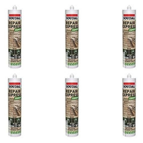 Soudal Repair Express Cement Tube Beige Color 290ml (Pack of 6)