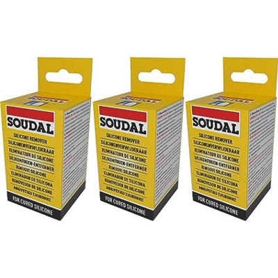 Soudal Silicone Remover, White, 100 ml (Pack of 3)