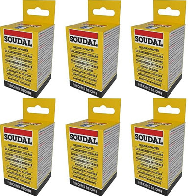 Soudal Silicone Remover, White, 100 ml (Pack of 6)