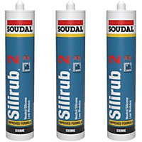 Soudal Silirub 2 Neutral Silicone - 300ml - Clear(Pack of 3)