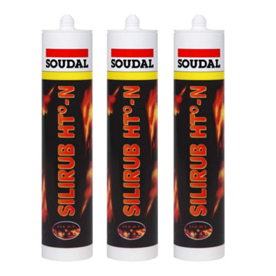 Soudal Silirub Ht-N Black 310ml Cartridge 6031  (108266) (Pack of 3)