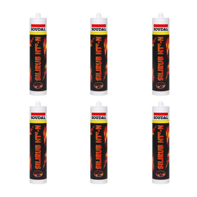 Soudal Silirub Ht-N Black 310ml Cartridge 6031 (Pack of 6)