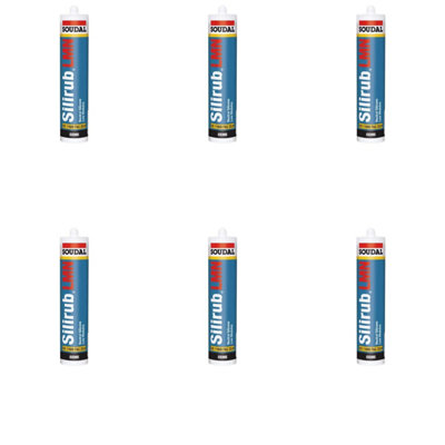 Soudal Silirub LMN Neutral Silicone - 300ml - Black (Pack of 6)