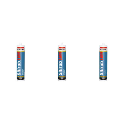 Soudal Silirub LMN Neutral Silicone - 300ml - Clear  (114573) (Pack of 3)