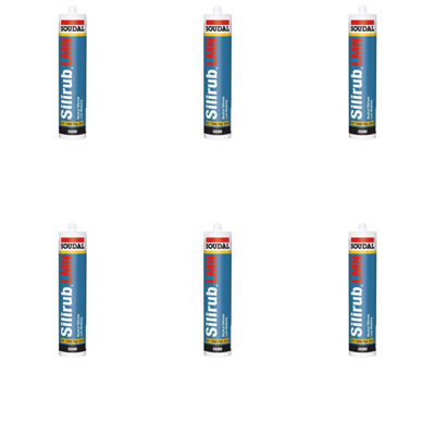 Soudal Silirub LMN Neutral Silicone - 300ml - Clear  (114573) (Pack of 6)