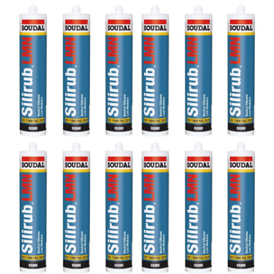 Soudal Silirub LMN Neutral Silicone - 300ml - White (Pack of 12)