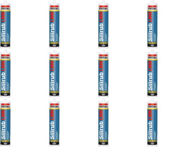 Soudal Silirub LMN Neutral Silicone Sealant, Anthracite Grey, 300ml RAL 7016 (130268) (Pack of 12)