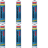 Soudal Soudaflex 40 FC Polyurethane Sealant / Adhesive, Black, 310 ml 4143 (102643) (Pack of 6)