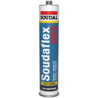 Soudal Soudaflex 40 FC Polyurethane Sealant / Adhesive, Black, 310 ml (Pack of 12)