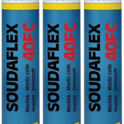 Soudal Soudaflex 40 FC Polyurethane Sealant / Adhesive, Black, 310 ml (Pack of 3)